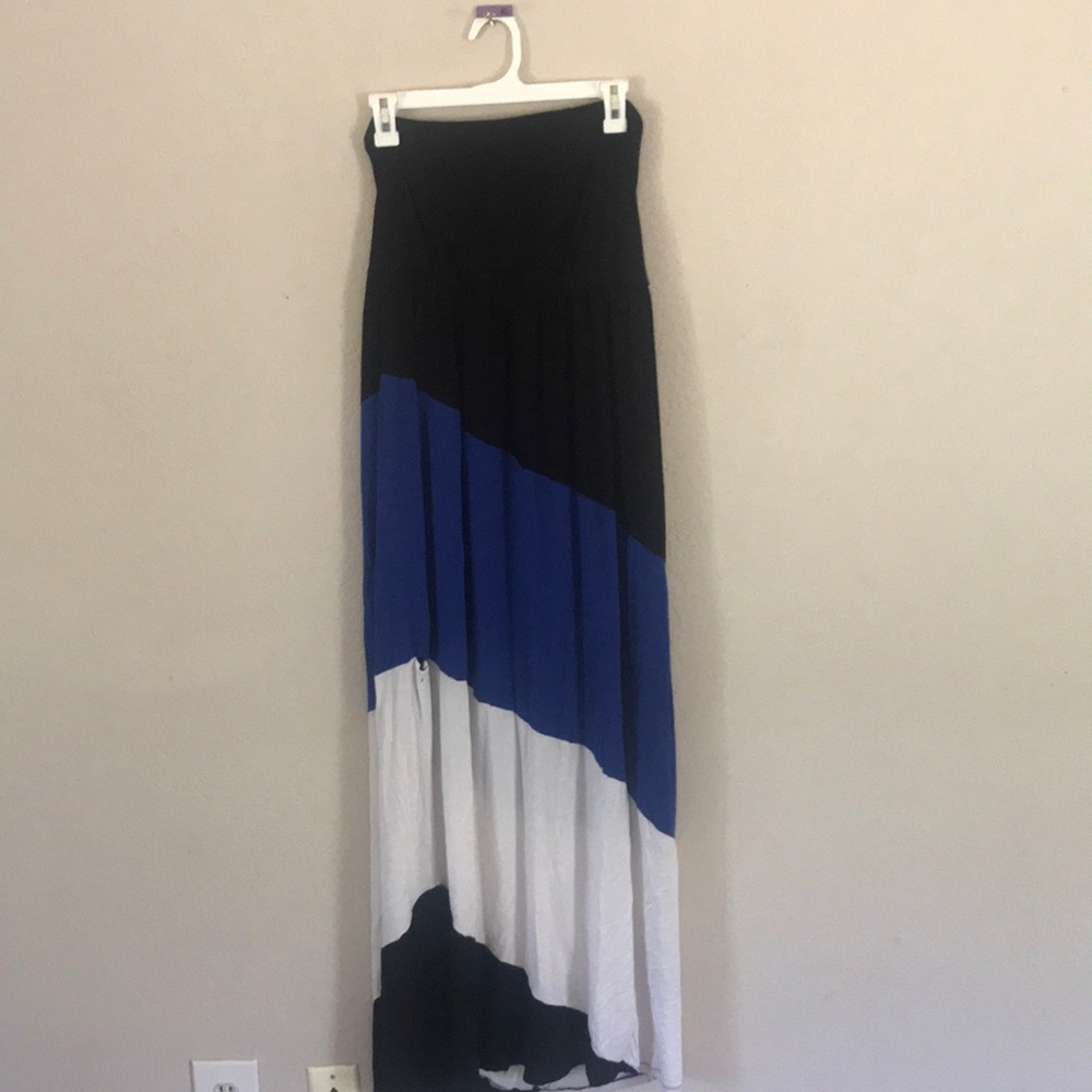 Black white and blue maxi